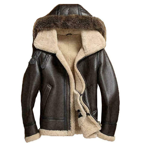 Giacca shearling con cappuccio