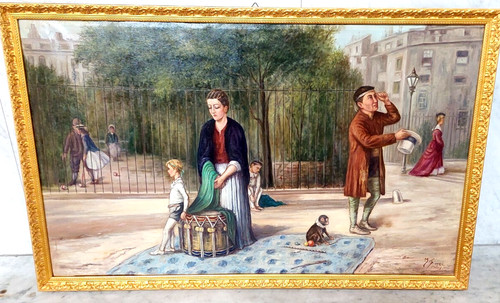 Dipinto parigi scene di - --parigi--, 'scene