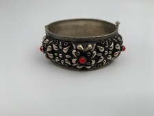 Bracelet fantaisie ancien ALPACCA Alliage Style berbère Perles 48 grammes W884