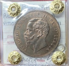 MONETA REGNO D'ITALIA VITTORIO EMANUELE II 10 CENT 1866 PARIGI RAME ROSSO FDC