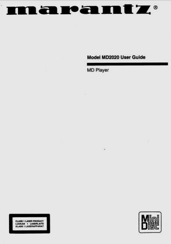 Marantz md2020 minidisc md - marantz,