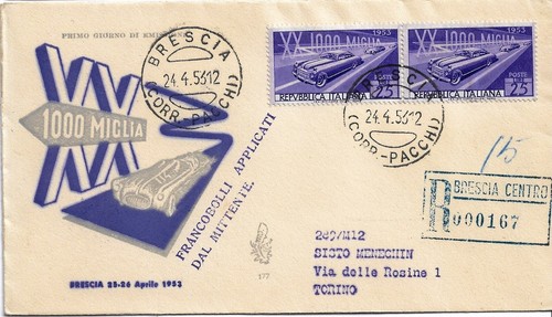 Fdc venetia 1000 miglia - venetia, :