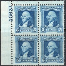 US Scott #710, blocco di 4 piastre, MNH