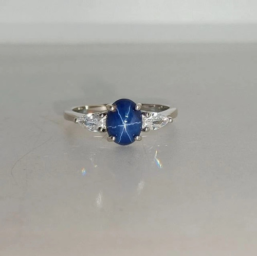 Anello zaffiro stella blu - zaffiro,