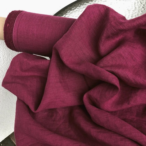 Tessuto lino rosa caldo - rosa,
