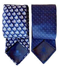2 CRAVATTE  LANVIN - PARIS- SETA 100%  CLASSICHE