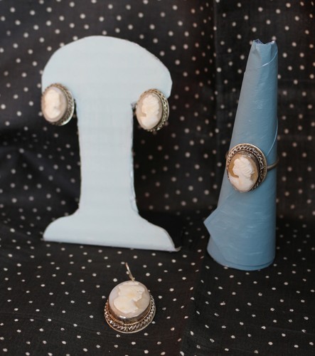 Parure cammeo orecchini anello