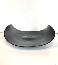 PIATTO VETRO SOFFIATO MURANO DESIGN Venini VASSOIO NERO BIANCO 36x26x10cm/h '84