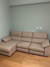 divano 3 posti tessuto Poltrone e Sofà beige con chaise longe misure 260x166cm