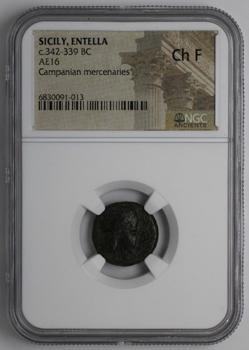 Sicilia entella bronzo - bronzo, ae16
