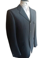 GIACCA BLAZER EQUITAZIONE TRACHTEN JACKET nera unica vintage US 38 L 40L LUNGA