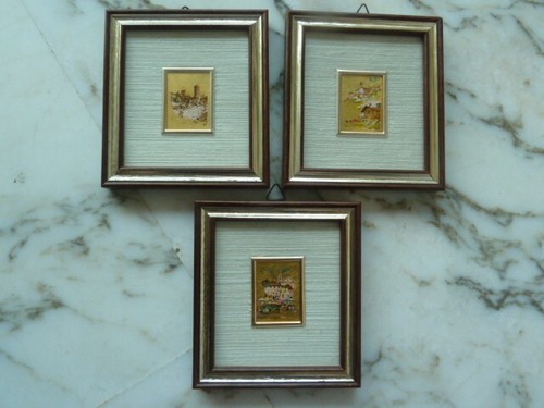 Tre quadretti foglia oro - quadretti,