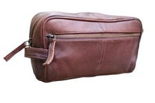 Borsa da toilette in pelle