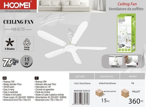 Ventilatore soffitto hoomei - da,