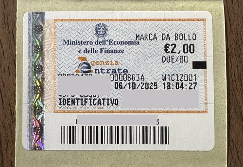 Marca bollo euro nuova 6 - marca,