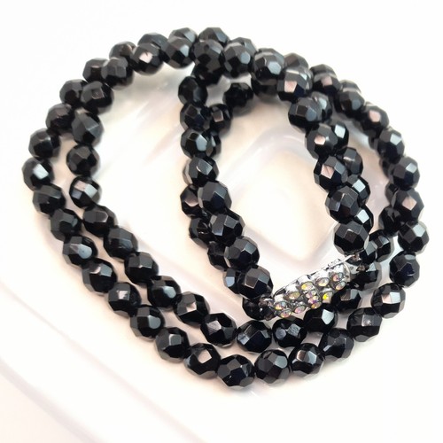Collana perle vetro nero