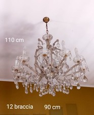 Lampadario stile Maria Teresa in vetro di Murano e cristallo 12 braccia