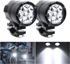 2PCS Fari Moto Supplementari,6 Leds Faretti LED Moto Luci Anteriori Faro Luci Su