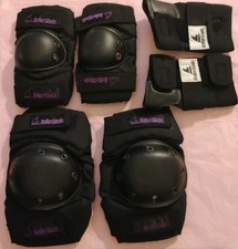 Gomitiere e ginocchiere vintage Rollerblade viola grandi/X-Gear protezione polso