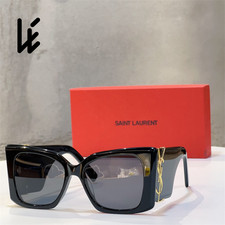 Occhiali da sole Saint Laurent SL M119 BLAZE-001 nero oro YSL LOGO occhio di gatto AUTENTICI