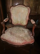 2 ANTICHE POLTRONE STILE LUIGI XIV IN NOCE EPOCA FINE DELL'800 