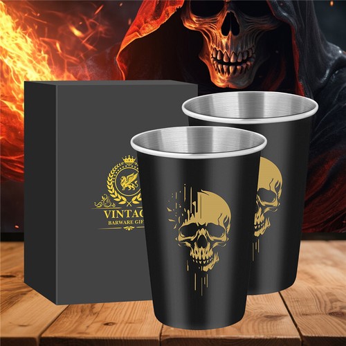 Tazza birra acciaio inox testa