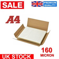 FORTI SACCHETTI FOGLI DI LAMINAZIONE A4 LUCIDI LAMINATORE MANICHE IN LAMINATO 160 MICRON