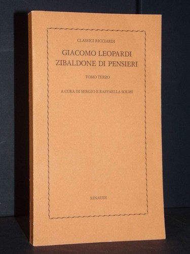 Leopardi zibaldone di - zibaldone,