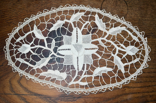 Pizzo antico ovale in - -,