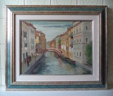 Cerioli Francesco (Torino 1930) quadro ad olio Canale a Venezia paesaggio 30x40