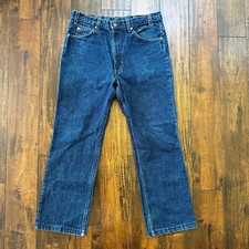 Jeans Levis 517 vintage anni 80 USA arancione tab bootcut svasato blu 36x33 atto 34x29