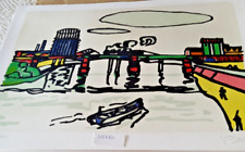 VANGELLI ANTONIO - VINTAGE -ROMA TEVERE E GASOMETRO - RARISSIMA