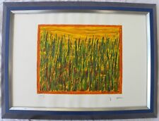 Mario SCHIFANO - CAMPO VERDE splendida Serigrafia materica a smalto cm 35x50