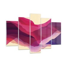 Quadro su Vetro 150x100cm Astrazione Montagne Rosa Stampe Moderni Murale