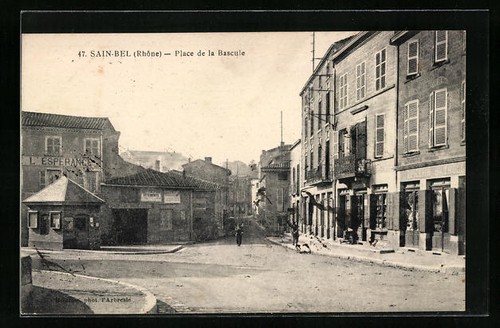Cpa sain bel place la - sain-bel,,