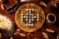 Hnefatafl- Gioco da tavolo dei Vichinghi realizzato a mano in pelle, portatile