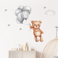 Adesivo parete sticker murale decorazione cameretta bambini ORSETTO PALLONCINI