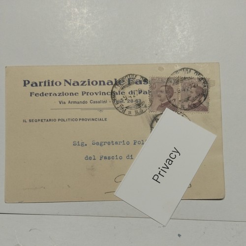 Cartolina pnf 1927 palermo - cartolina,