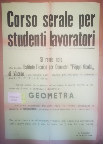 Manifesto corso serale - manifesto,