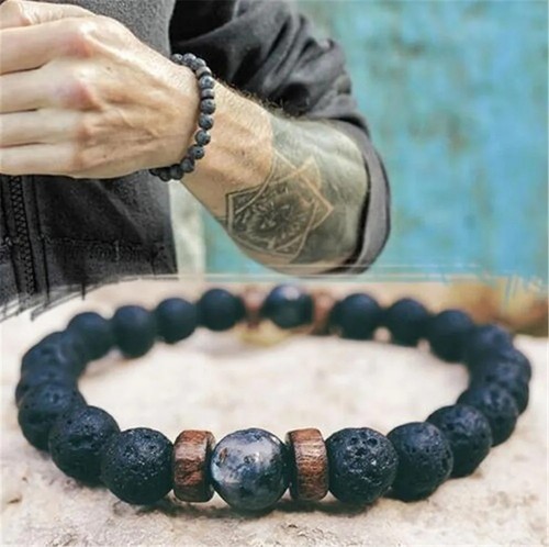 Bracciale pietra lavica - bracciale,