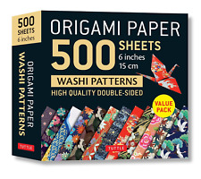 Carta Origami 500 Fogli Modelli Washi Giapponesi 6" (15 Cm): Doppia Faccia
