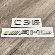 Per Mercedes Benz C36 AMG scritta emblemi adesivi logo badge argento auto