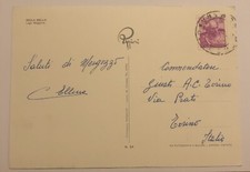 Cartolina viaggiata con autografo Giacinto Ellena
