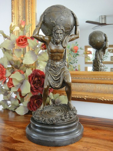 Statua bronzo atlante marmo - atlante,