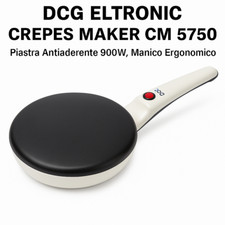DCG Eltronic Crepes Maker CM 5750 – Piastra Antiaderente 900W, Manico Ergonomico
