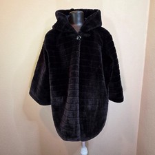 Giaccone Donna Pelliccia sintetica-M-Made in Italy nero cappuccio