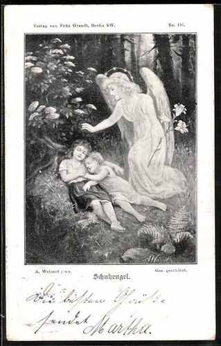 Litografia angeli custodi - litografia,