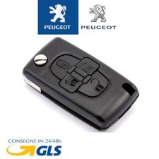 GUSCIO CHIAVE PEUGEOT 1007 807 TELECOMANDO 4 TASTI CON LOGO CON VANO-BATTERIA++