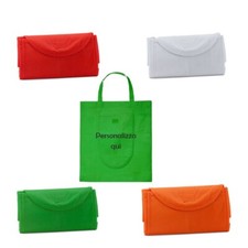 Shopper in tnt personalizzabili con logo azienda pieghevoli gadget promozionali