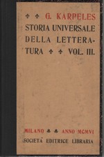 Storia universale della Letteratura (volume 3) - Gustavo Karpeles [1906]